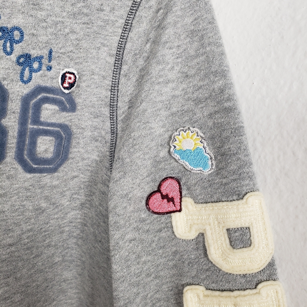 PINK Victoria Secret Gray Hoodie /Kangaroo Pockets Streetwear Grunge Vintage M - Picture 8 of 13